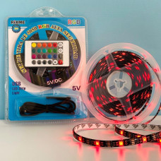 Світлодіодна стрічка LED Rixme B5050 RGB 3m 90Led. USB з пультом дистанційного керування