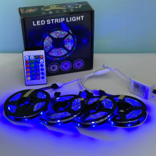 Світлодіодна стрічка LED 5050 RGB 20m (4шт. по 5м), 12V-220V з Bluetooth контролером та пультом дистанційного керування