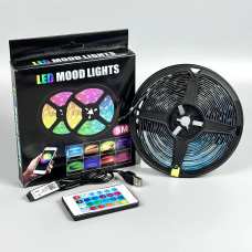 Світлодіодна стрічка LED 5VTV5 (5m, APP з керуванням через телефон, пультом, від USB)