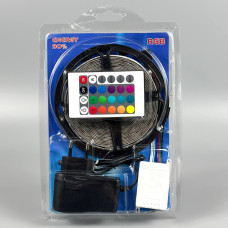 Світлодіодна стрічка LED RGB (5m, з контролером, пультом та адаптером, 220V)
