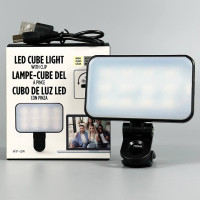 Портативне відеосвітло HY-24 з кліпсою для фіксації (3 режими, Type-C)