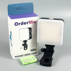 Портативне відеосвітло AY-49D із кліпсою, триколірний режім 6500К, 3*ААА (8,5*7,5см)