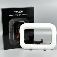 Студійна лампа YM200 з тримачем для телефону 4000mAh, 2500-8500K, Ra96+ (29*22cм)