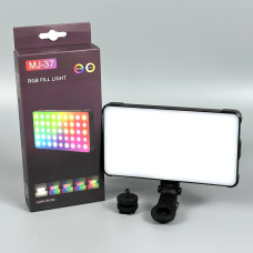 Портативне відеосвітло MJ-37 RGB+Warm White Light  з кліпсою для фіксації 2000mAh 3000-6500K (17*9см)