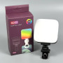 Портативне відеосвітло MJ-07 RGB+Warm White Light з кліпсою для фіксації 1500mAh, 3000-6500K (9*9см)