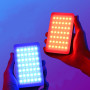 Портативне відеосвітло MJ-35 RGB+Warm White Light з кліпсою для фіксації 1500mAh, 3000-6500K (12*9см)