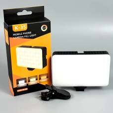 Портативне відеосвітло K-35 з кліпсою для фіксації 1500mAh 3000-6500K (8*12см)