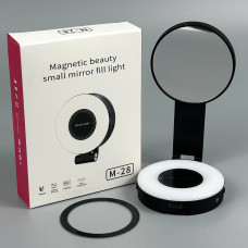 Портативне відеосвітло M28 Magnetik 3in1 із дзеркалом 2500-9000K (6.5см)
