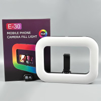 Студійна лампа E-30 RGB+Warm-White з тримачем та пультом для телефону 3600mAh, 20W (28*21cм)