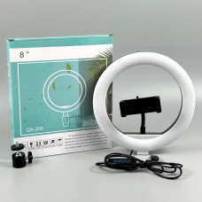 Кільцева світлодіодна Led Лампа JY-2477 8inch з тримачем для телефону, керування від USB (20см)