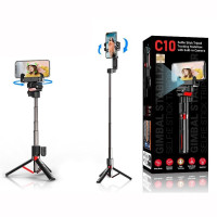 Монопод-стабілізатор Gimbal C10 with built-in Camera Face на штативі 70см Bluetooth