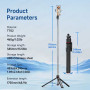 Монопод (трипод) TT02 Auto Pop open на штативі Bluetooth 1,75m (Stainless Steel)