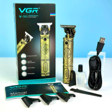 Тример VGR V-085 акумуляторний для окантовки та стрижки бороди з 3-ма насадками