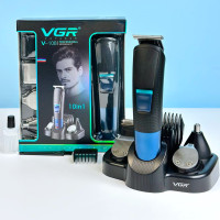 Чоловічий набір VGR V-108 Professional 10in1 (машинка для стрижки, триммер для носа, бритва)