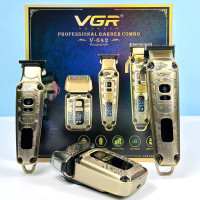 Чоловічий набір VGR V-642 3в1 (акумуляторна машинка для стрижки (clipper), тример та електробритва (шейвер))
