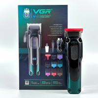Машинка для стрижки акумуляторна VGR V-013 (8 насадок, 6500 RPM, 2000 mAh, LED display)