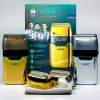 Електробритва VGR V-350 (шейвер, подвійне лезо, 2 насадки, LED display)