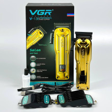 Машинка для стрижки VGR V-138 (4 насадки, 7000RPM, 2500 mAh, LED дисплей)