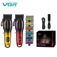 Машинка для стрижки (clipper) VGR V-026 (6 насадок, 9000 RPM, LED display)