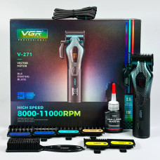 Машинка для стрижки (clipper) VGR V-271 VECTOR MOTOR (8000-11000 RPM, 6 насадок, LED display)