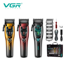 Машинка для стрижки (clipper) VGR V-668 VECTOR MOTOR (8000-11000 RPM, 6 насадок, LED display)