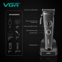 Машинка для стрижки (clipper) VGR V-880C (ROTOR MOTOR EXTERNAL, MIM BLADE, 11 насадок, док-станція)