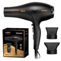 Професійний фен для волосся VGR V-406 (3 рівні обдування, 3 рівні температури, 2 насадки, 3000 Вт)
