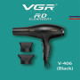 Професійний фен для волосся VGR V-406 (3 рівні обдування, 3 рівні температури, 2 насадки, 3000 Вт)