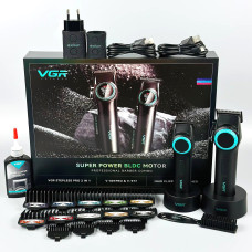 Набір VGR 2in1 V-001 Pro, V-977 (акумуляторна машинка для стрижки (clipper) та тример)