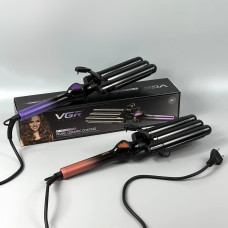 Плойка для волосся потрійна VGR V-590 (140-200°C, керамічне покриття, LED display, 130W)