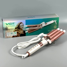 Плойка для волосся потрійна VGR V-599 (100-230°C, керамічне покриття, LED display, 90W)