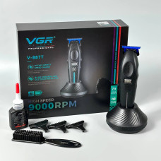 Машинка для стрижки VGR V-887T (3 насадки, LED Display, 9000RPM + Тример)