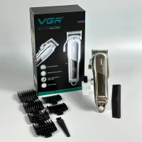 Машинка для стрижки (clipper) VGR V-278 LED Display, STRONG BATTERY (6 насадок)