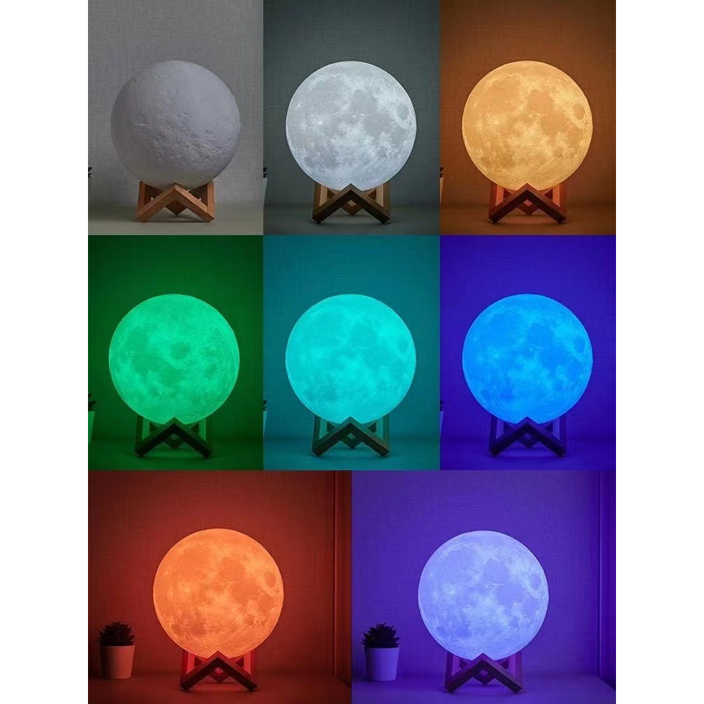 Нічник Moon Light 3D RGB із сенсорним перемиканням 14см