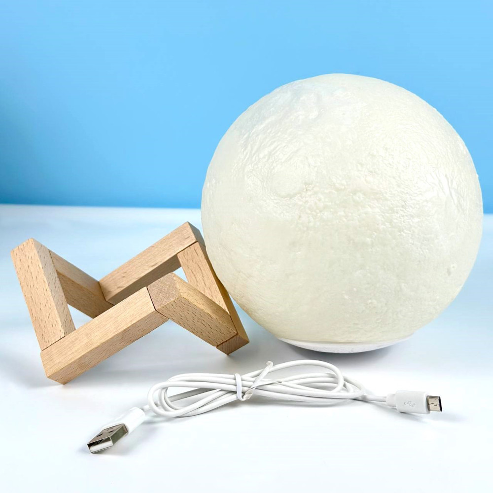 Нічник Moon Light 3D RGB із сенсорним перемиканням 14см