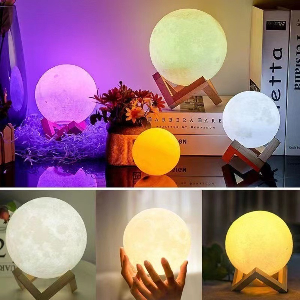 Нічник Moon Light 3D RGB із сенсорним перемиканням 14см