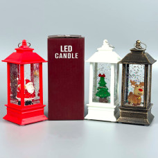 Нічник з різдвяними фігурками всередині з рідиною та підсвічуванням (12,5см) (3*LR44) ART-0608