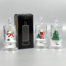 Нічник Різдвяна свічка з рідиною та підсвічуванням (14см) (3*LR44) ART-0609