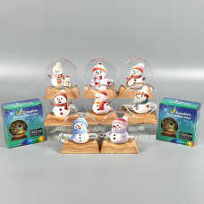 Нічник з малюнками сніговика на підставці з LED підсвічуванням (6*6см) JY-2241-6