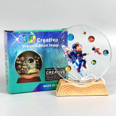 Нічник Кристалічне коло Космонавт на підставці з LED підсвічуванням RGB (11,5см)