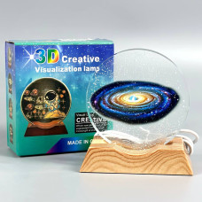 Нічник Кристалічне коло Сонячна система на підставці з LED підсвічуванням RGB (9,5см)