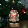 Нічник Різдвяна ялинка з фігурами, блискіткамиста підсвічуванням (2*AAA) 14,5см