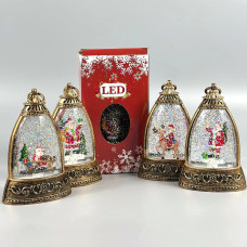 Нічник Різдвяний ліхтар з фігурами, блискітками та підсвічуванням (2*AAA) 12,5см