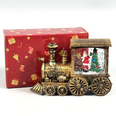 Нічник Різдвяний потяг з фігурами, блискітками та підсвічуванням (3*AG13) 13*8,5см