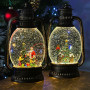 Новорічний нічник XMAS вінтажний ліхтарик WLD-24028A з блискітками та музикою(від мережі, 3*ААА) 28,5см