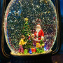 Новорічний нічник XMAS вінтажний ліхтарик WLD-24028A з блискітками та музикою(від мережі, 3*ААА) 28,5см