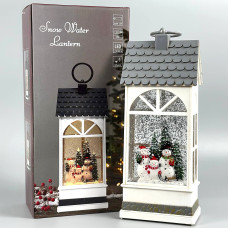 Новорічний нічник XMAS вінтажний ліхтарик WLD-24074B з блискітками та музикою (від мережі, 3*ААА) 28см