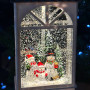Новорічний нічник XMAS вінтажний ліхтарик WLD-24074B з блискітками та музикою (від мережі, 3*ААА) 28см