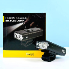 Велофара BK-04Pro-2T6 (Aluminum, індикація заряду, Waterproof, акумулятор, Type-C)