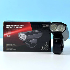 Велофара BK-08, 01 Pro-2XPE (Aluminum, індикація заряду, Waterproof, акумулятор, Micro)